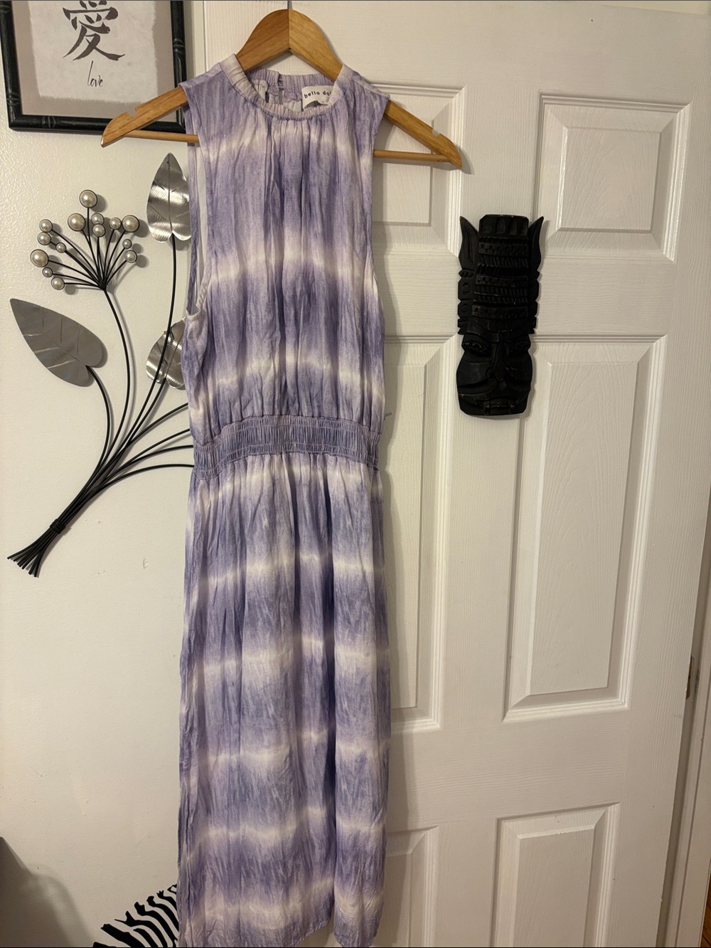 Bella Dahl Lavender and White Tie-Dye Maxi Dress